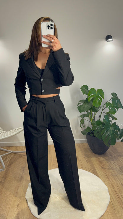Ensemble Tailleur veste courte - Noir